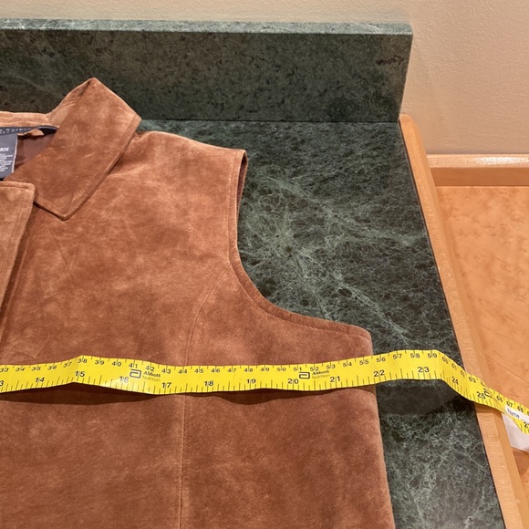 Jessica Holbrook 💯 % genuine leather (suede) vest with front zipper and lining - Picture 5 of 7